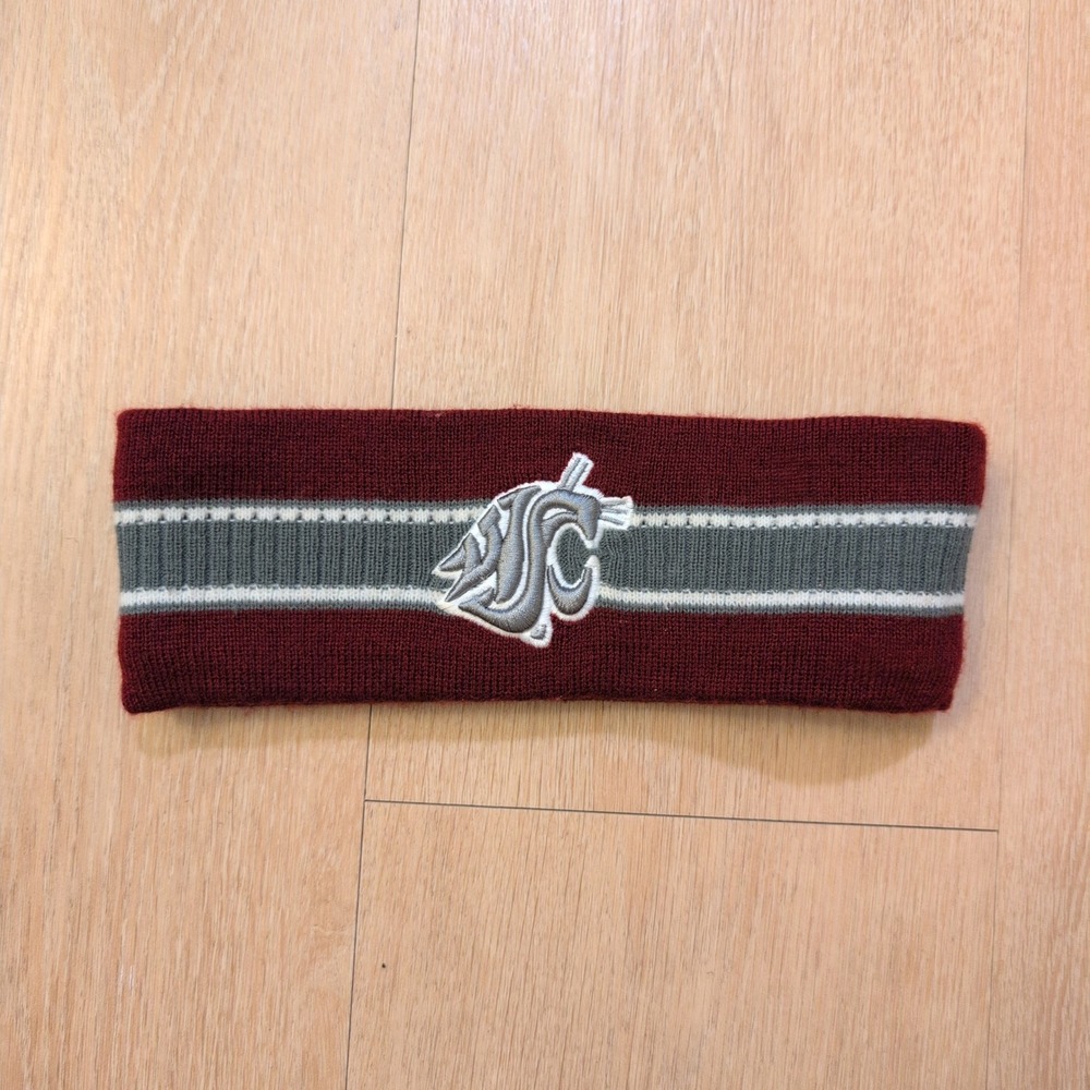Washington State Cougars WSU Knit Headband Crimson Gray Collegiate Fan Gear